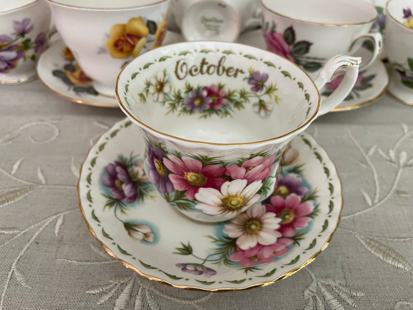 Vintage Royal Albert "Cosmos" Tea Cup & Saucer Set